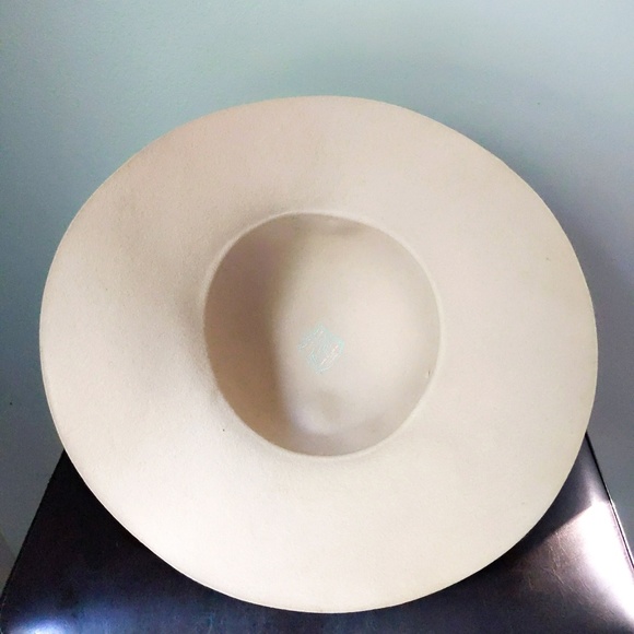 Vtg Camel Tan Wool Floppy Wide Brim Boho Hat main image 5